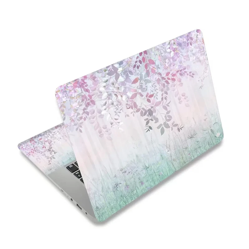 DINKY Laptop Skin Sticker Decal, 12" 13" 13.3" 14" 15" 15.4" 15.6 inch Laptop Universal Reusable Vinyl Skin Stickers Cover Art Decal Notebook PC Personalized Protector-Wildflowers