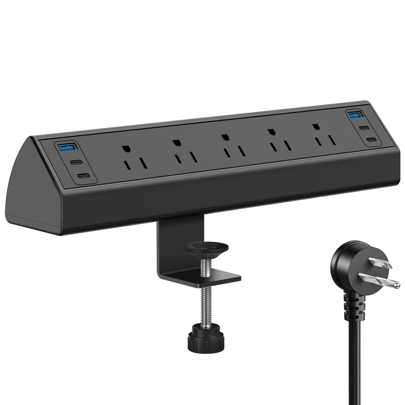 Jgstkcity Desk Clamp Power Strip USB-C - 4 PD 20W Ports, Edge Mount
