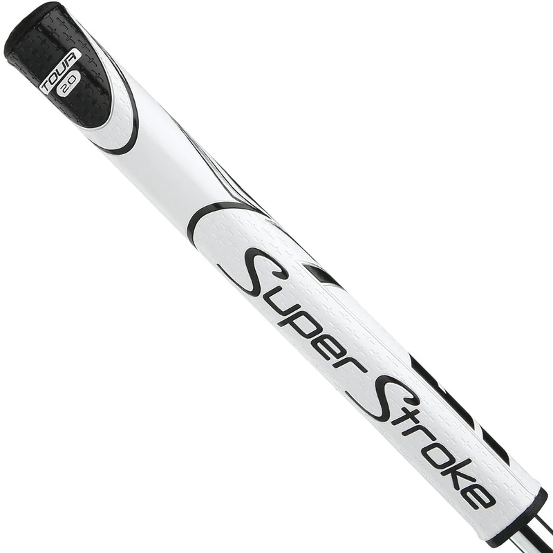 SuperStroke Zenergy Tour 2.0 Golf Putter Grip with No Taper Enhanced SPYNE Technology, New Multi-Zone Texturing and Tech-Port, White/Black