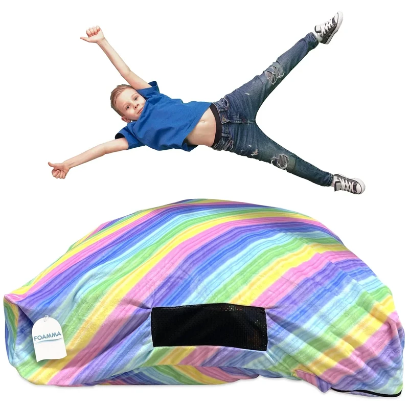 Foamma Crash Pad – (48’’ X 48’’) (4 Ft X 4 Ft) – Sensory Crash Pad with Foam Blocks for Autistic Kids, Soft Fabric & Washable Cover – Ideal for Kids and Adults to Jump, Play, or Relax - Image 1