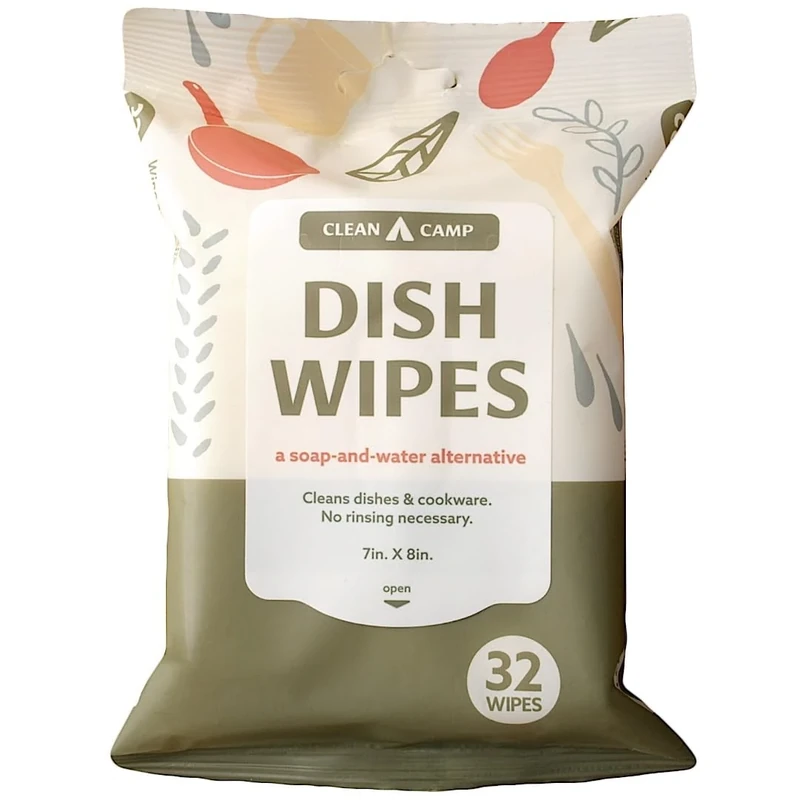 Dish Wipes | 100% Biodegradable Pre-Moistened Food-Safe Camp Kitchen Wipes | A Soap-and-Water Alternative - Image 1