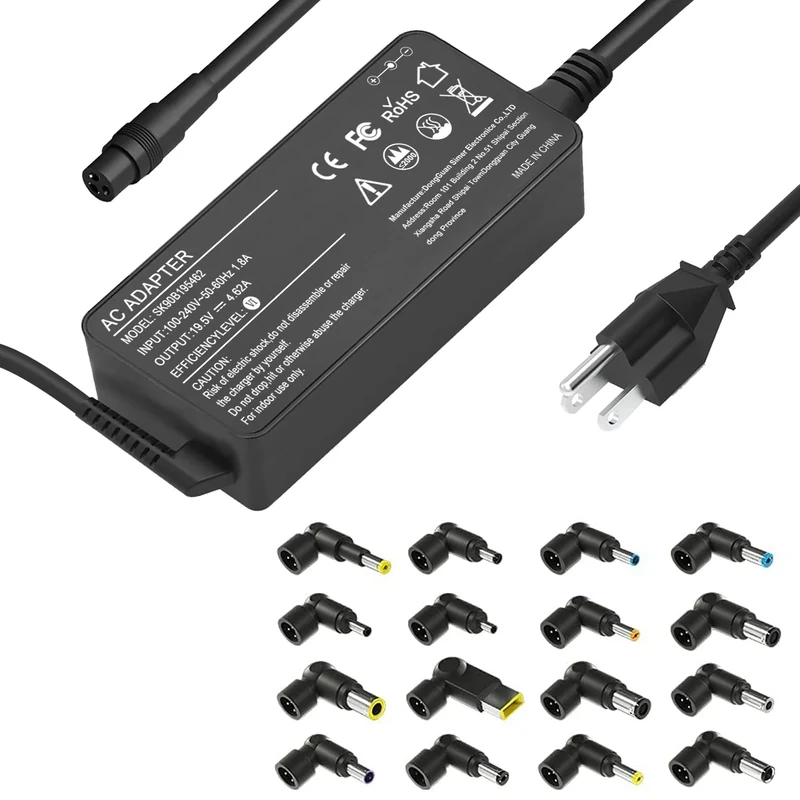 ELECBRAIN 90W Universal AC Adapter Laptop Charger Compatible with HP Dell Lenovo Acer Asus Toshiba IBM Sony Fujitsu Gateway Notebook Ultrabook Chromebook Power Supply Cord with 16 Connectors