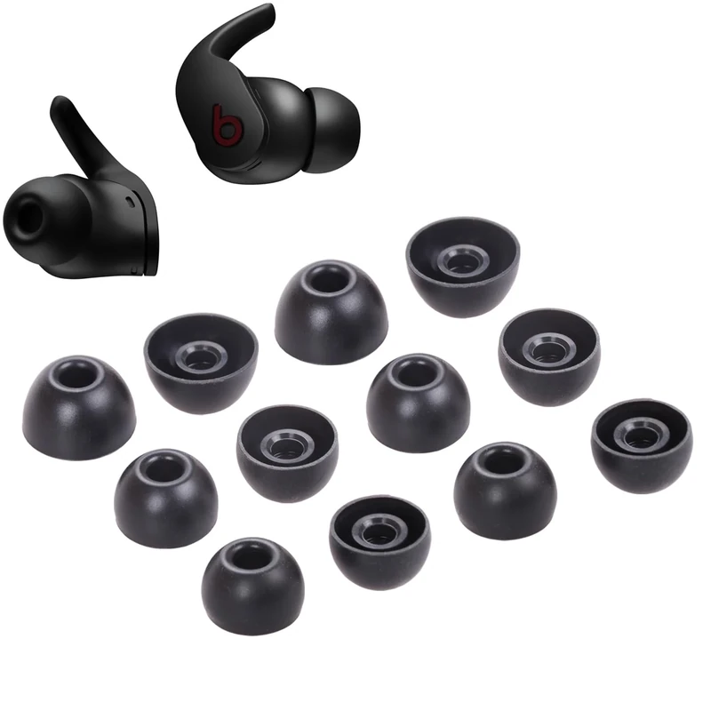 6 Pairs Replacement Earbuds Tips Silicone Eartips Set for Beats Fit Pro Buds Headphones Wireless Fit in Case Ear Tips (Black)