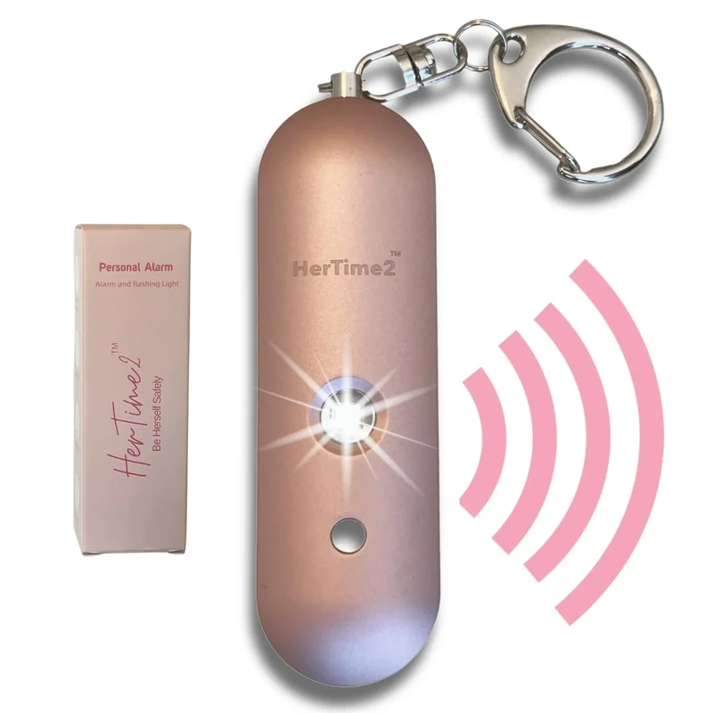 HerTime2 Safety Alarm - 130dB Siren, Strobe Light, Waterproof Keychain