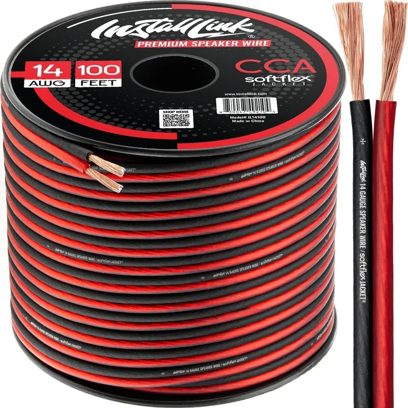 Install Link 14 Gauge 100ft Speaker Wire - CCA Audio Cable