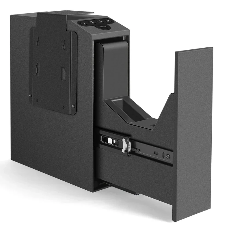 Digital Slider Handgun Gun Safe, Pistol Safe for Nightstand, Desk, Bed Side, Wall, Truck - Auto Sliding Door Hand Gun Safe for Pistol