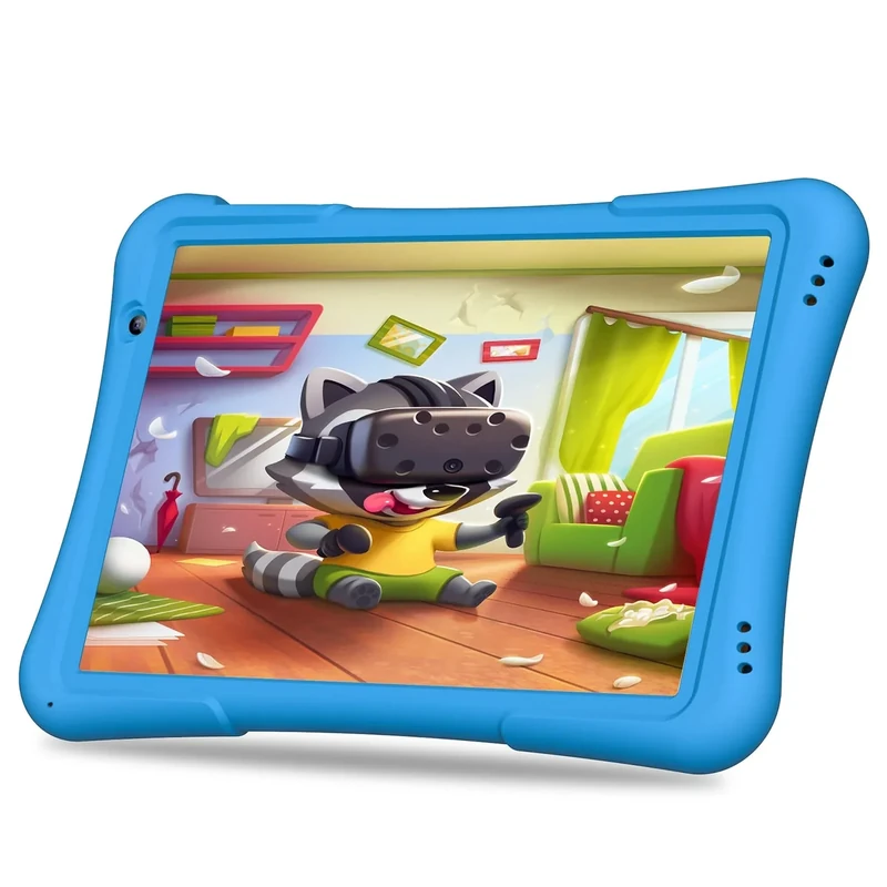 PRITOM 10" Kids Tablet Android 14 - 32GB, WiFi 6, Dual Camera, Blue