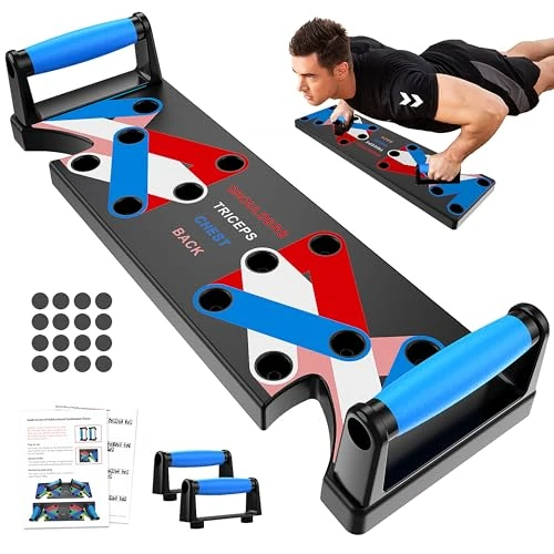 Solid Push Up Board, 15 in 1 Home Workout Equipment Multi-Functional Pushup Stands System Fitness Floor Chest Muscle Exercise Professional Equipment Burn Fat Strength Training Arm Men & Women Weights