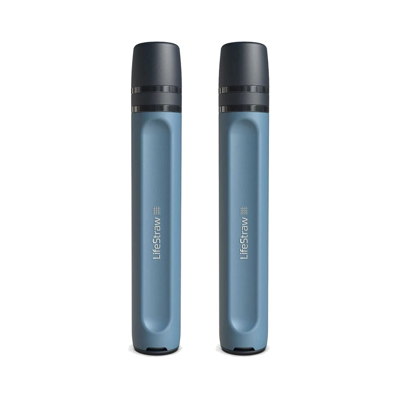 LifeStraw Peak Series - Personal Water Filter Straw for Backup Filtration, Emergency, Survival, and Ultralight Hydration, Mountain Blue, 2 Pack