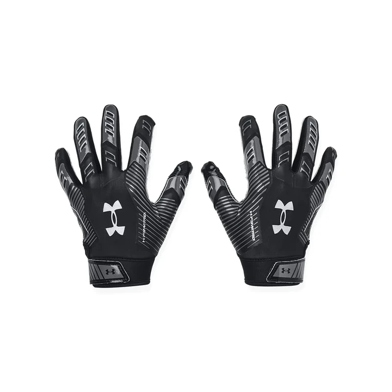 Under Armour Boys' F9 Nitro Football Gloves, (001) Black/Castlerock/Metallic Silver, Small