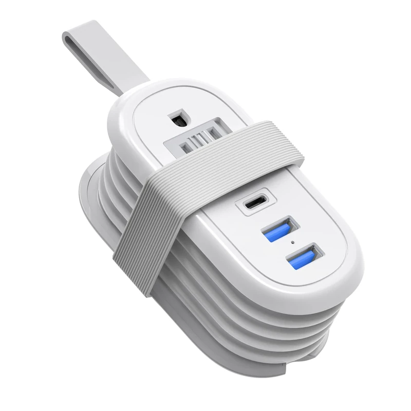 BEVA Cruise Power Strip, Cruise Approved Outlet with USB Ports, Non Surge Protector, 4FT Short Extension Cord 2 Outlets 3 USB Ports(1 USB C), Travel Essentials Outlet Adapter(3.4A Charge White)