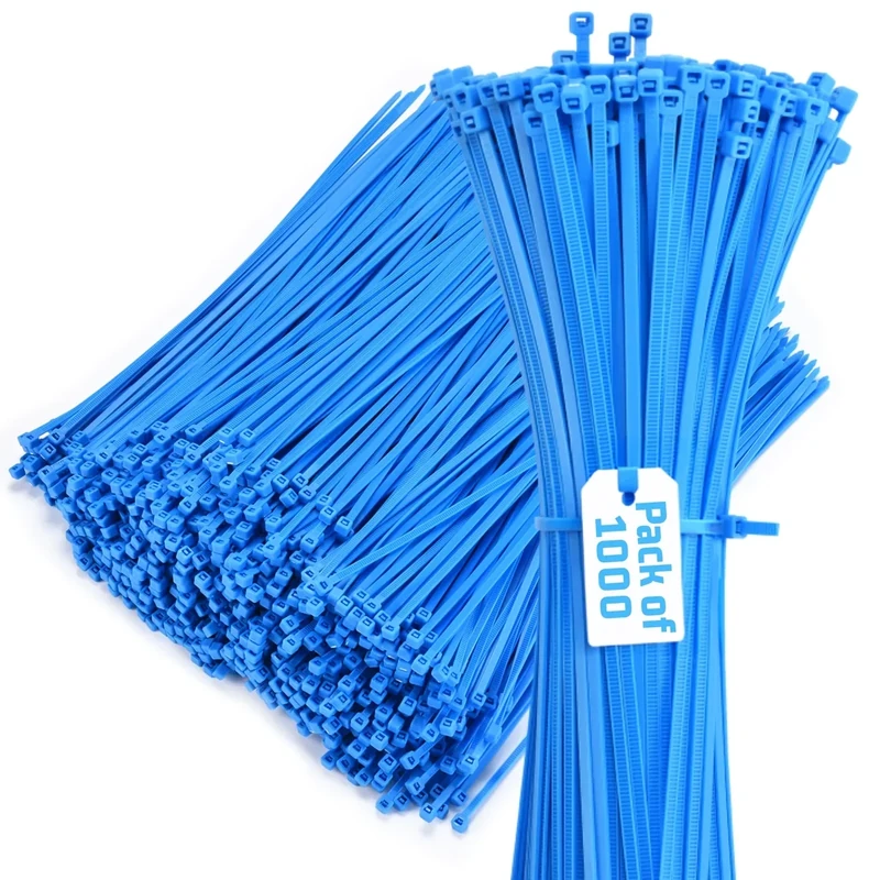 Bolt Dropper Blue Zip Ties 12" - 1000 Pack, 40lb Heavy Duty