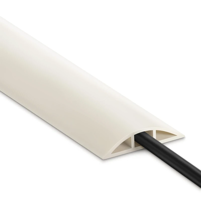 LZEOY 6FT Beige Floor Cable Cover - Single Cord Protector, 0.47x0.24in