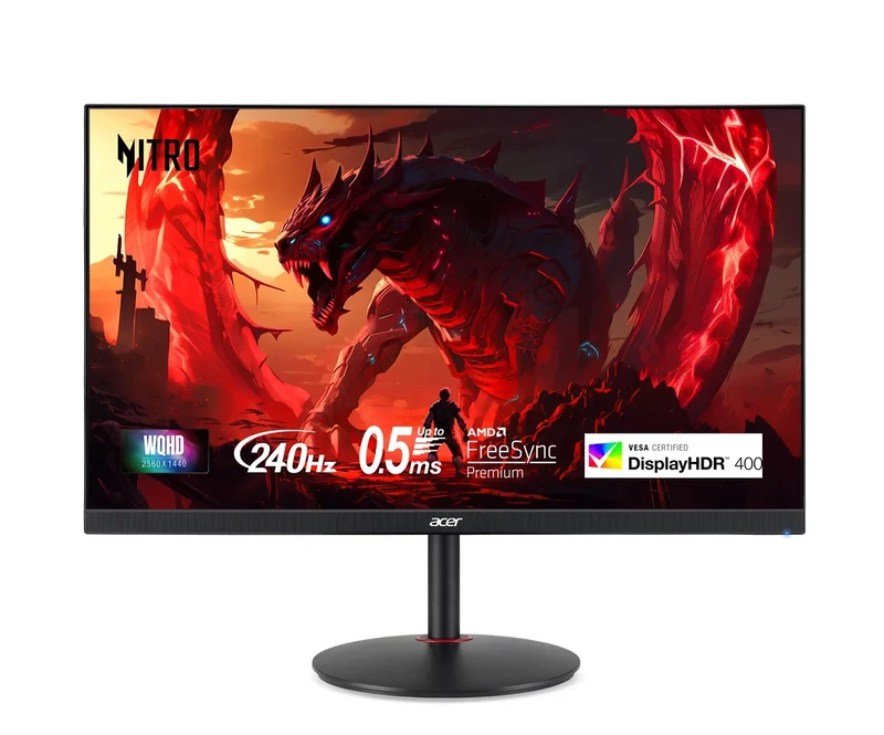 MONITOR Acer Nitro 27" WQHD 2560 x 1440 PC Gaming IPS AMD FreeSync Premium | Up to 240Hz Refresh | Up to 0.5ms | DisplayHDR 400 | sRGB 99% | 1 x Display Port 1.4 & 2 x HDMI 2.0 | XV272U W2bmiiprx