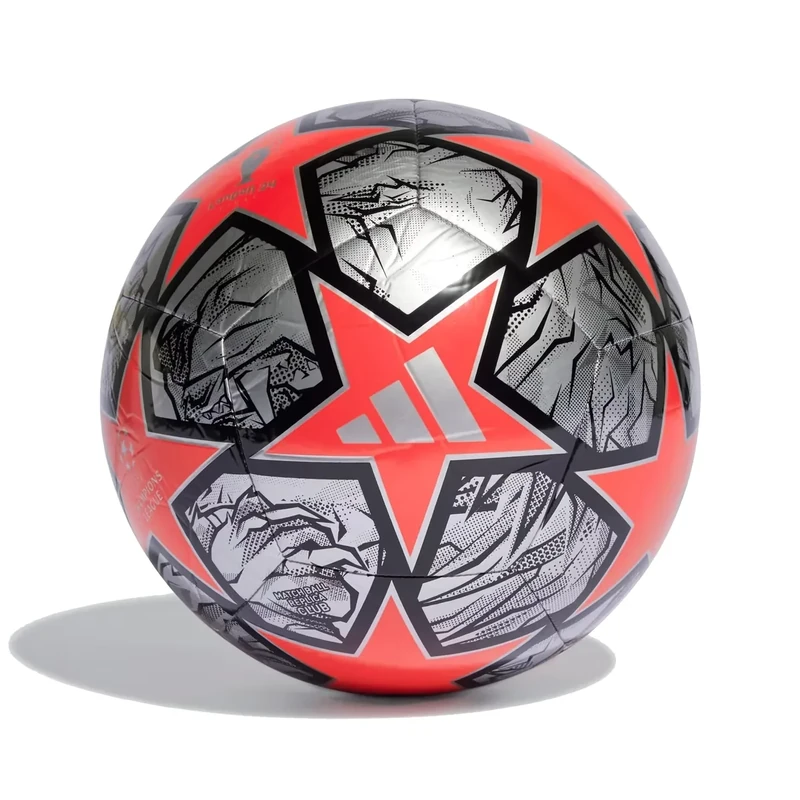 adidas Unisex-Adult UCL Club Soccer Ball, Silver Metallic/Solar Red/Black, 5