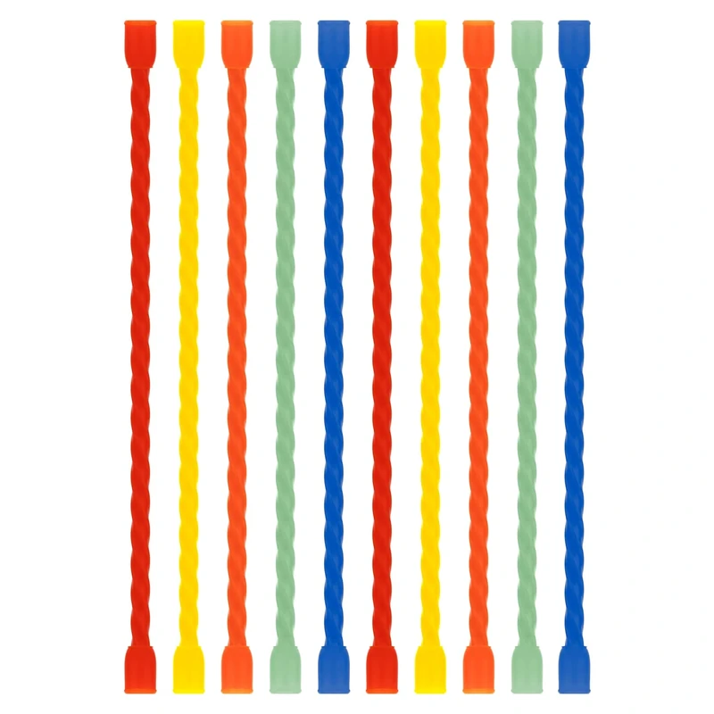 Gesipor 10 PCS 6-Inch Silicone Cable Ties - Reusable Twist Ties Bendable Steel-Core Rubber Cable Ties for Bundling and Holding, All Purpose Cord Tie for Indoor and Outdoor (5 Colors)