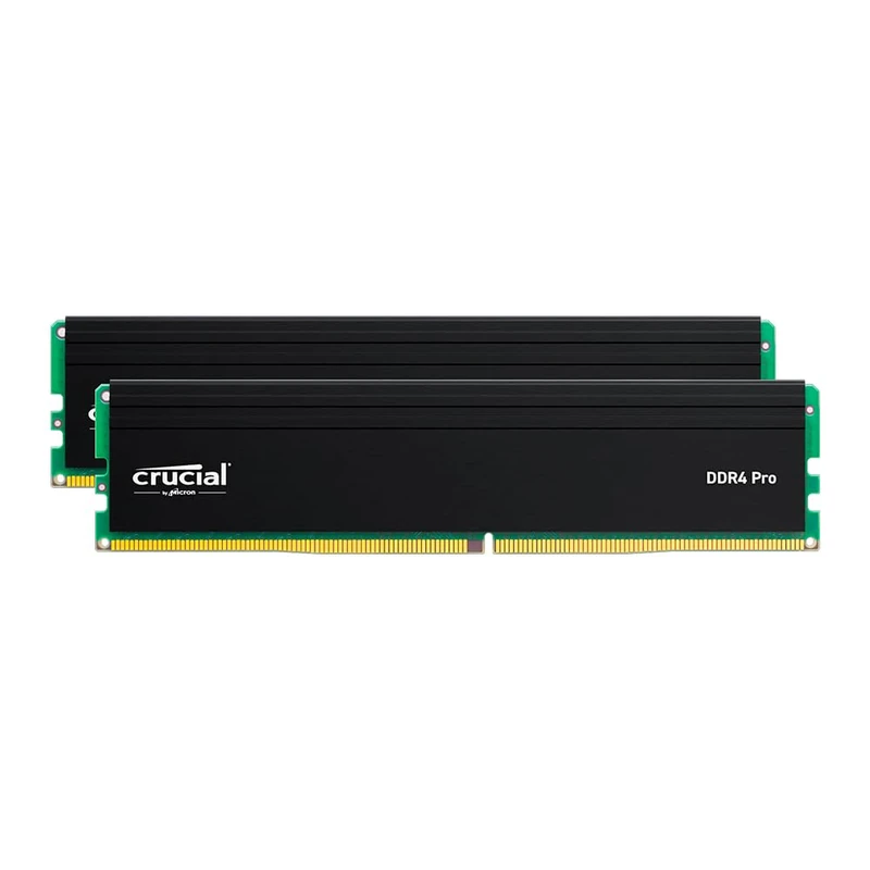 Crucial Pro 64GB DDR4 RAM Kit (2x32GB), 3200MHz (or 3000MHz or 2666MHz) Desktop Memory, Compatible with Intel and AMD Ryzen - CP2K32G4DFRA32A