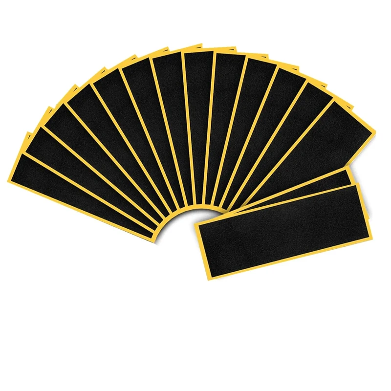 Hasefam 15Pcs Fingerboard Foam Grip Tape, Quality Wooden Board Strong Adhesive Foam Anti Slip Stickers Black Mini Skateboard Grips Tape 4.33x1.5inch (Black 15Pcs) - Image 1