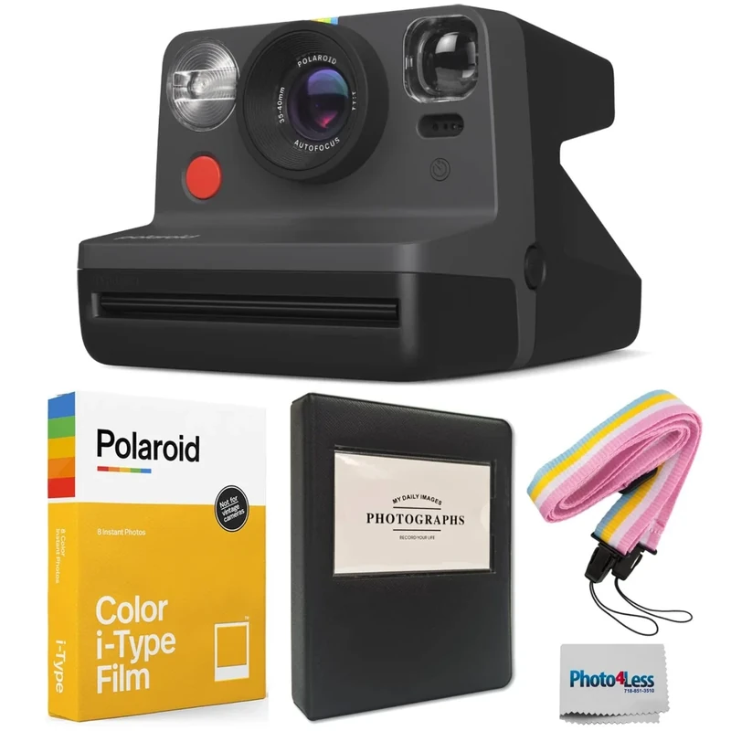 Polaroid Now 2nd Gen I-Type Instant Camera Kit - Black, Film & Album