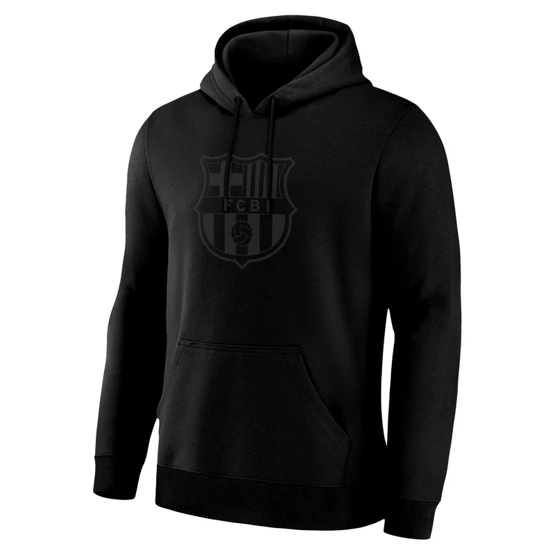 Icon Sports FC Barcelona Blackout Hoodie – Officially Licensed Unisex Adult Long Sleeve Hooded Sweatshirt Black L