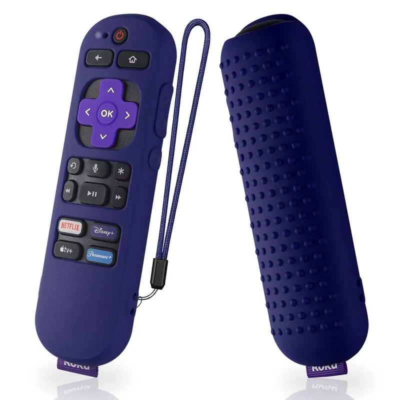 AKSHFETH Roku Express 4K+ Voice Remote Case with Lanyard Midnight Blue