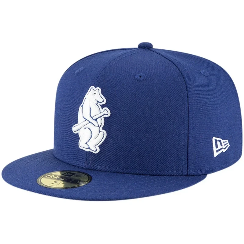 New Era MLB 59FIFTY Cooperstown Authentic Collection Fitted On Field Game Cap Hat (as1, Numeric, Numeric_7_and_7_eighths, Chicago Cubs Blue Cooperstown)