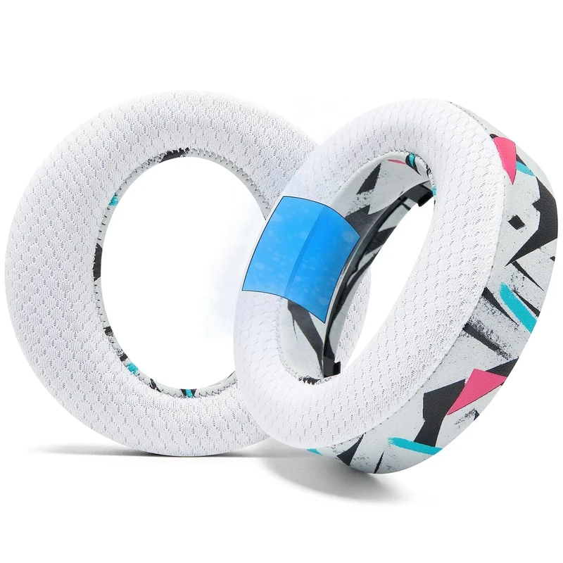WC Freeze Pulse 3D - Cooling Gel Earpads Compatible with Sony PS5 Pulse 3D, Made by Wicked Cushions | Thicker Cushion & Wider Opening | 90's White