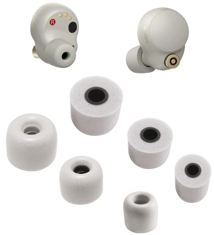 JNSA Foam Tips Replacement for Sony WF-1000XM4 Sliver,WF-1000XM5, WF-XB700, Ultimate Comfort Noise Canceling Memory Foam Eartips Foam Ear Tips,Small Size 3 Pairs, Silver S Size (FoamXM4S3PS)