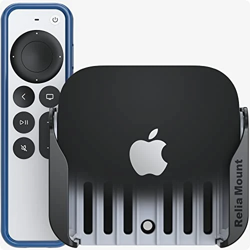 ReliaMount Mount for Apple TV (Black and Cool Gray Apple TV Mount Plus Blue Case)