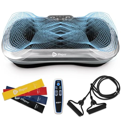 LifePro Waver Vibration Plate Exercise Machine - Whole Body Workout Vibration Fitness Platform w/ Loop Bands - Home Training Equipment for Weight Loss & Toning
