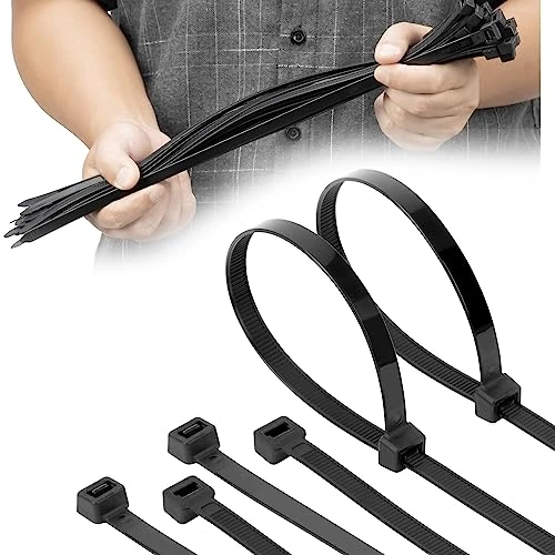 Armpow 50pcs Heavy Duty Nylon Cable Ties 9mm x 450mm 175lb - Black
