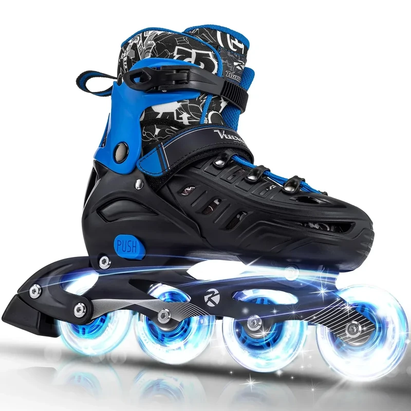Inline Skates for Kids Adjustable Fun Illuminating Skates Girls Boys Ages 8-12 Patines para Niños Niñas Outdoor
