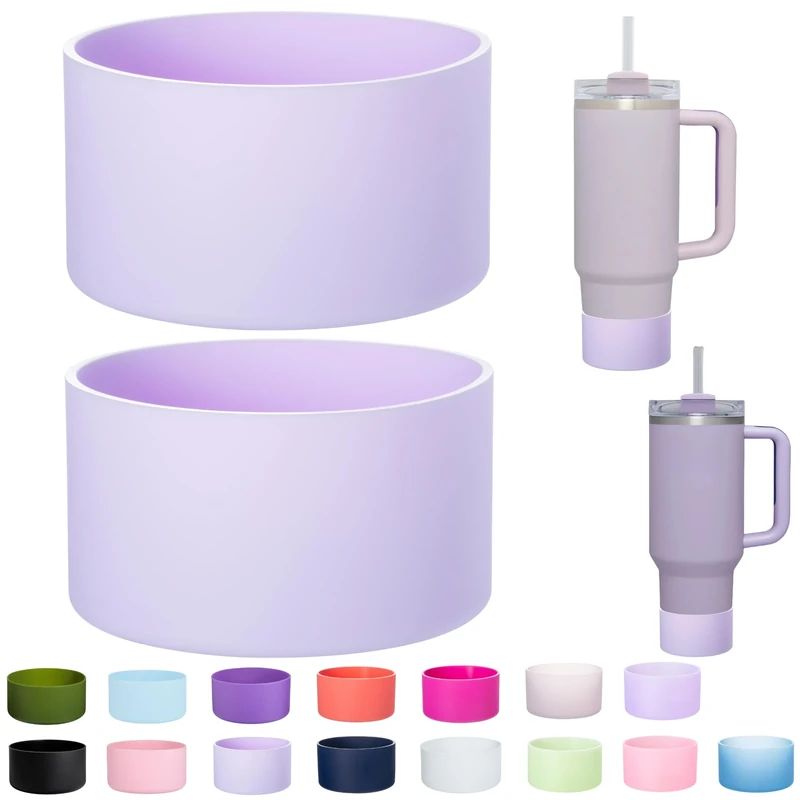 2-Pack Silicone Boot for Stanley cup 30 oz 40 oz, Boots for Stanley Cup Accessories,Non-Slip Tumbler Bottom Protector Cover,Noise Reduction Protective Sleeve for Quencher H2.0 / IceFlow 20oz 30 oz