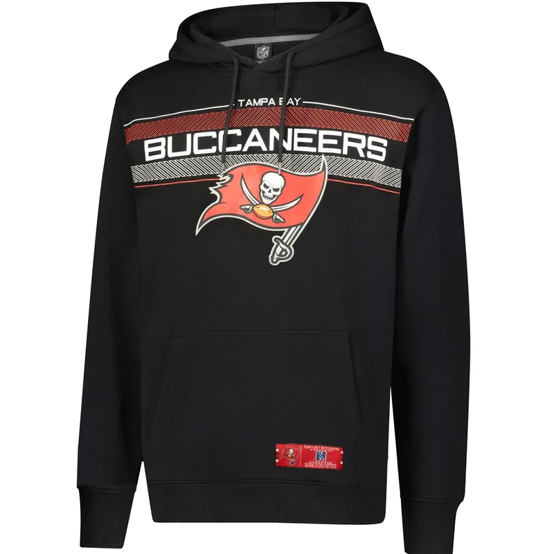 Ultra Game NFL Official Adults Super Soft Pullover Hoodie Sweatshirt - Warm Polyester Blend - Unisex, Tampa Bay Buccaneers, Black, Large