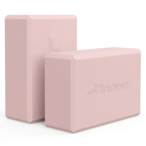 Trideer Yoga Block, Soft Non-Slip Surface Premium Foam Blocks, Supportive, Lightweight, Odor Resistant, Yoga Accessories for Pilates Meditation General Fitness Stretching Toning (Cherry Blossom-2 Pack)
