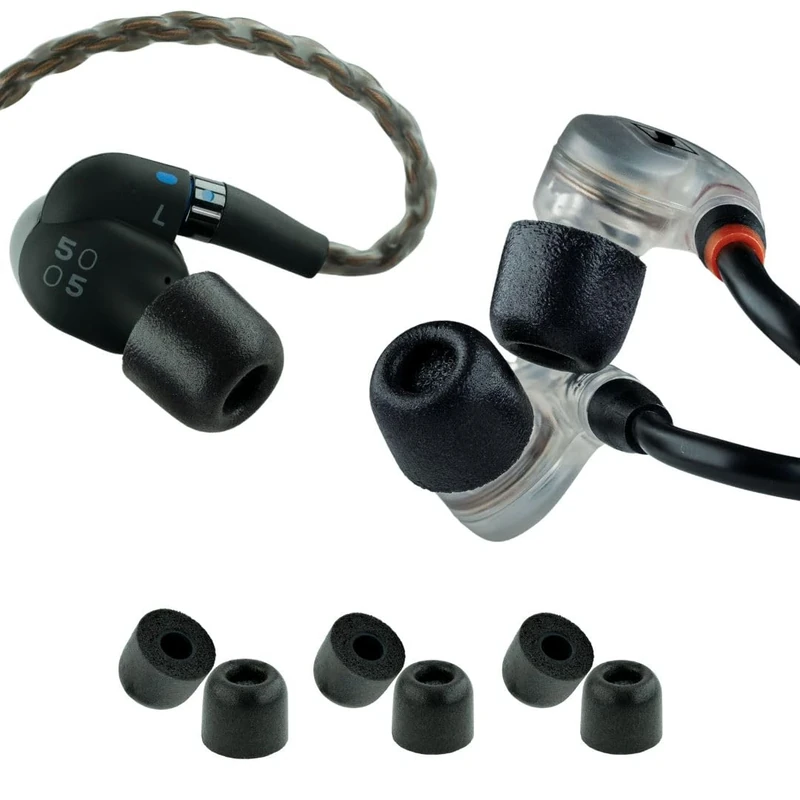 COMPLY 500 Series Foam IEM Ear Tips - Oval Black Medium (3 Pairs)