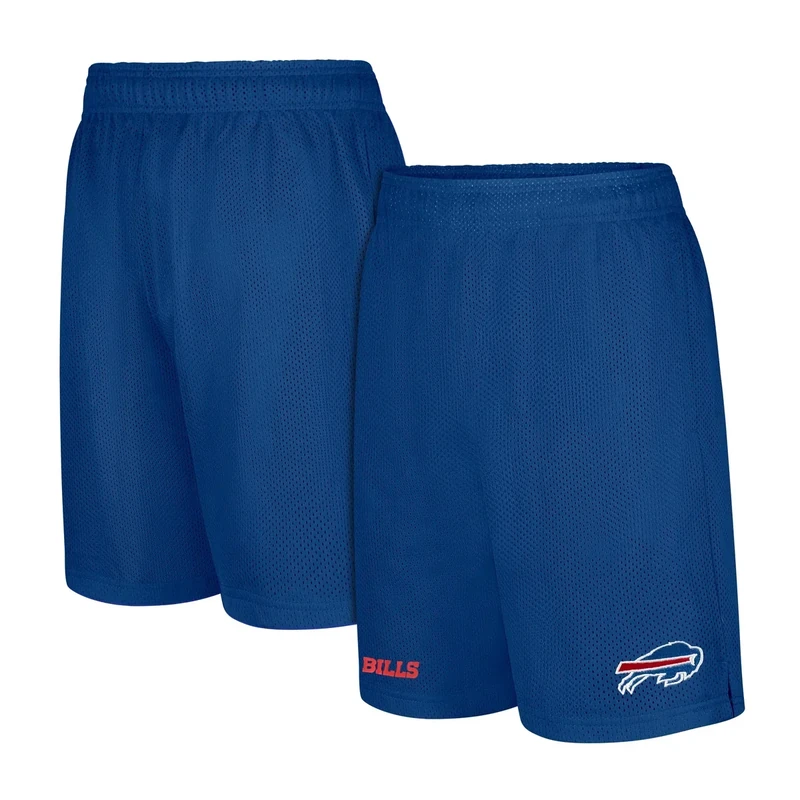 Ultra Game NFL Official Mens Super Soft Soft Mesh Active Training Shorts - Unisex, Buffalo Bills, Team Color, Small