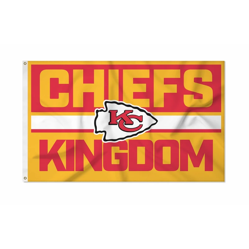 Rico Industries NFL Football Kansas City Chiefs Bold 3' x 5' Banner Flag Single Sided - Indoor or Outdoor - Home Décor