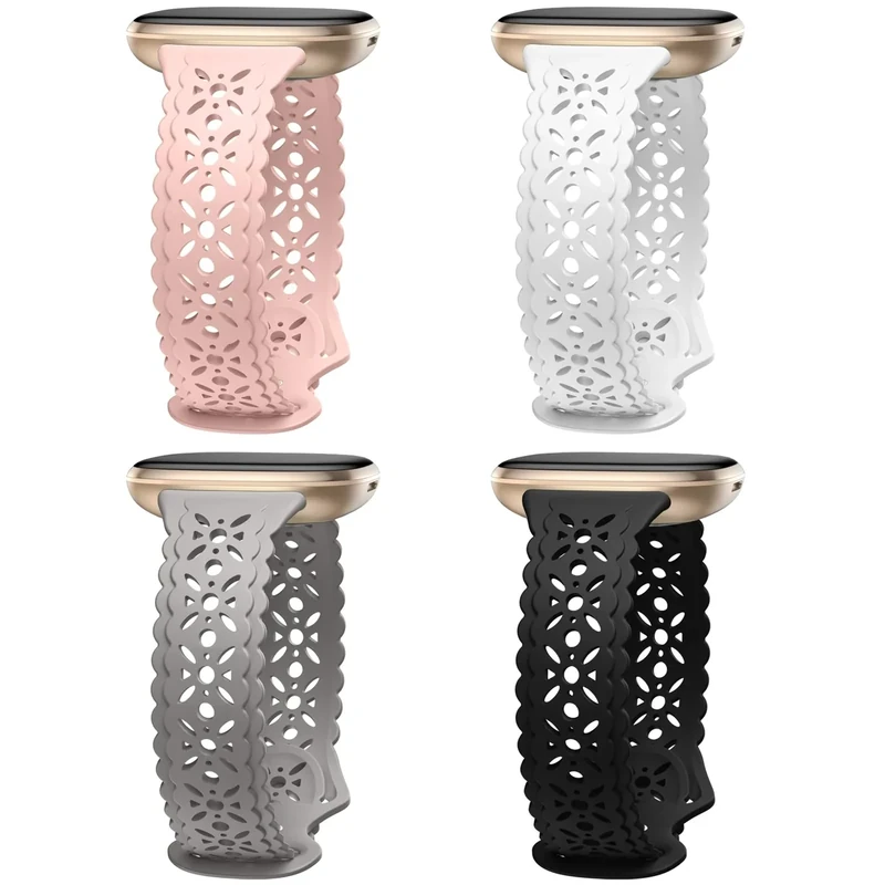 Dirrelo 4 Pack Lace Silicone Bands - Fit for Fitbit Sense, Versa 3/4, Sense 2