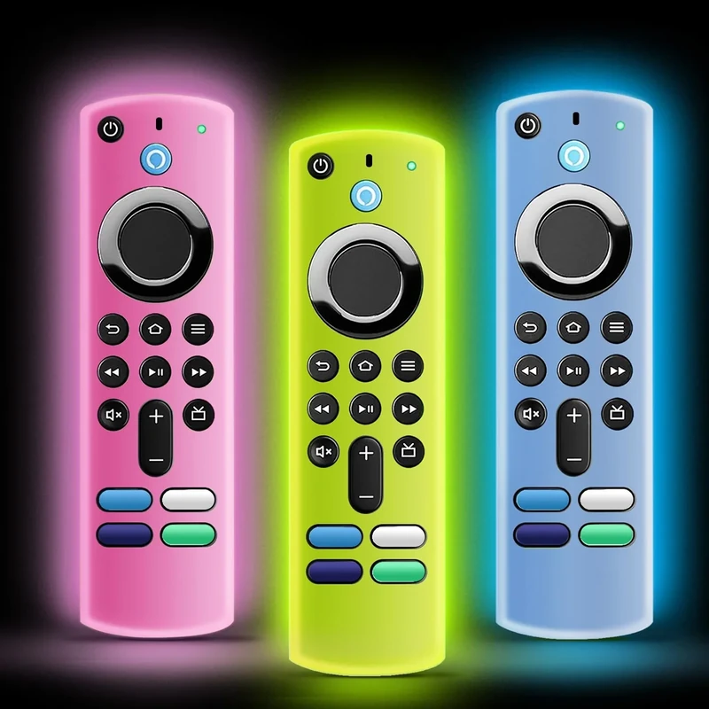OneBom 3-Pack Remote Cover - Glow in the Dark Pink, Blue, Yellow
