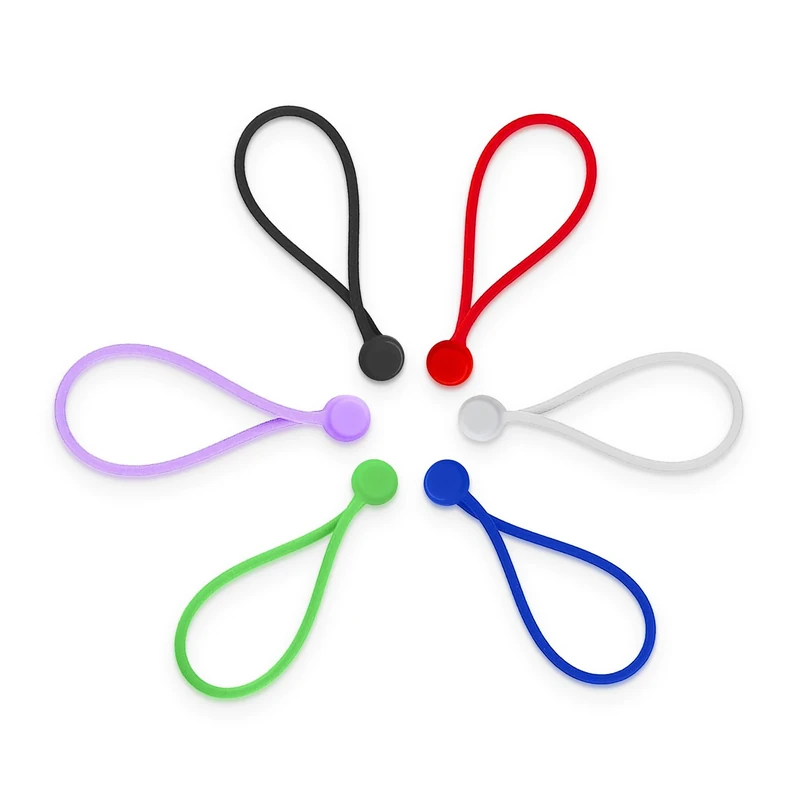 LORDTRONICS 6 Pack Silicone Magnetic Cable Ties - 10cm for Home