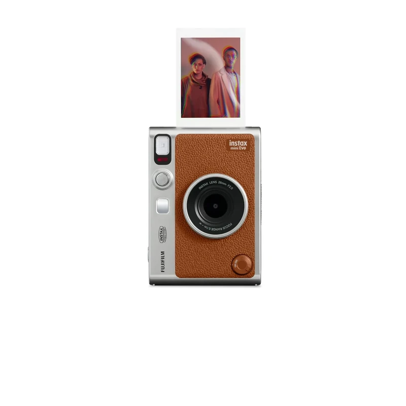 Fujifilm Instax Mini EVO Hybrid Instant Camera - Brown, 100 Ways