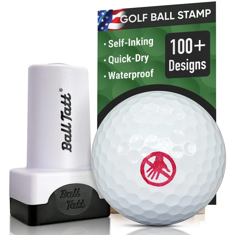 Ball Tatt - Don't Touch Golf Ball Stamp, Golf Ball Stamper, Self-Inking Golf Ball Stamp Markers, Reusable Golf Ball Marking Tool to Identify Golf Balls, Golfer Gift Golfing Accessories