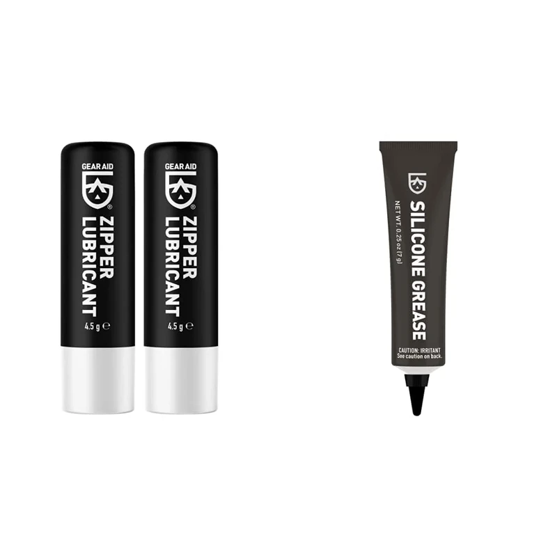 GEAR AID Zipper Lubricant Wax for Tents, Drysuits, Soft Coolers and More, Includes 2 Sticks | Gear Aid Silicone Grease, Rubber Conditioner and Lubricant for Dive Gear, 0.25 oz