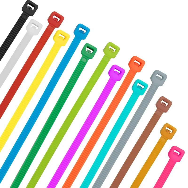 XINGO 1400 PCS Colored Zip Ties 8 inch, 40 lbs Strength, Multicolor Self-Locking Nylon Zip Ties for Marking Chickens Legs or Deco Mesh Wreath Supplies