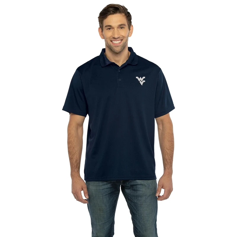 Vantage Apparel Men's Collegiate Polyester Mesh Team Icon Polo, West Virginia Mountaineers, Navy, X-Large - Image 1