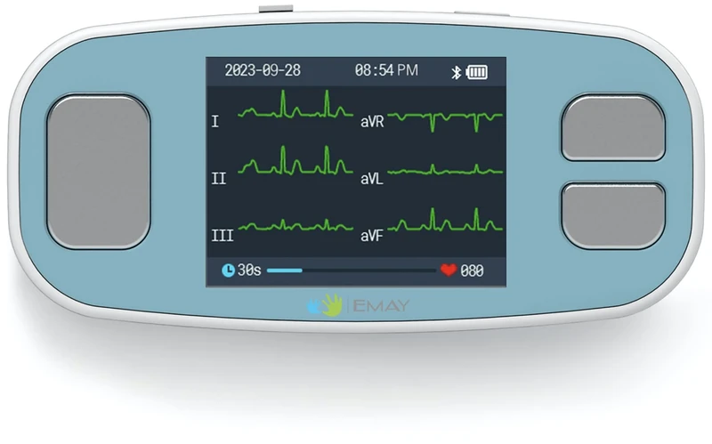 EMAY 6L Portable ECG Monitor | Record ECG and Heart Rate in 6 Channels | Compatible with Smartphone and PC | No Subscription Required