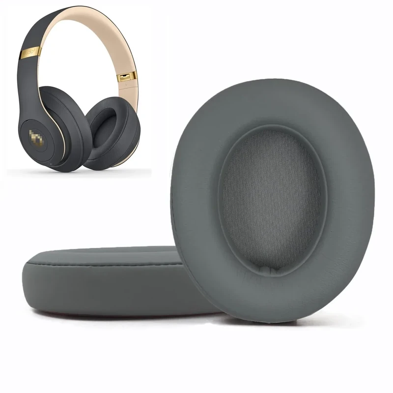 Replacement Ear Pads Cushions Compatible with Beats Studio 3.0/2.0, Headphone Ear Covers with High Density Memory Foam, Soft Leather, Adaptive Beats Noise Cancelling Headphones Replacement Earpads