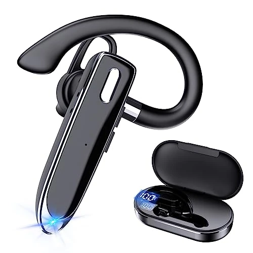 VNMN Open Ear Clip-On Bluetooth 5.3 Wireless Earbuds, 36H Playtime Bone Conduction Headphones with LED Display, IPX76 Waterproof, Lightweight Sport Earphones for Running Cycling Workout Gym