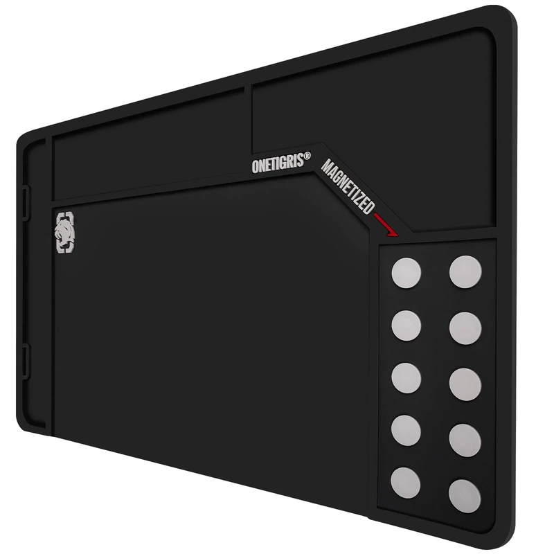 OneTigris Gun Cleaning Mat Rifle Pistol Gun Mat with Magnetic Dots, Non-Slip Oil Resistant Black